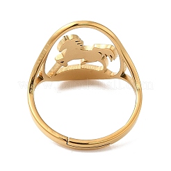 Ионное покрытие (ip) 304 нержавеющая сталь лошадь регулируемое кольцо для женщин RJEW-M149-21G