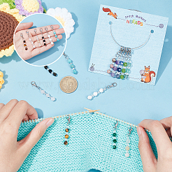 Граненые круглые подвесные маркеры петель с вырезом в форме звезды HJEW-AB00335