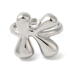 Латунное открытое кольцо-манжета для женщин с инициалами RJEW-N046-02K-P