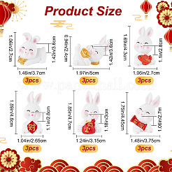 18 шт. 6 украшения из смолы в виде кролика DJEW-CP0001-21
