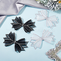 4 шт. 2-цветные украшения для обуви из полиэстера со стразами в виде банта FIND-GO0002-32