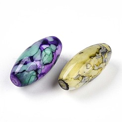 Выпечка окрашенные стеклянные бусины DGLA-S115-22x10-MS