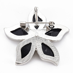 Брошь в форме цветка из натуральной белой ракушки G-N333-012A-RS