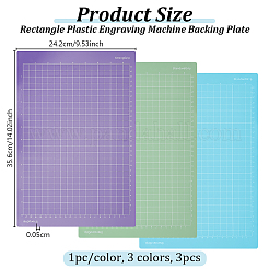 3 шт. 3-цветная прямоугольная пластиковая опорная пластина для гравировального станка DIY-OC0012-23