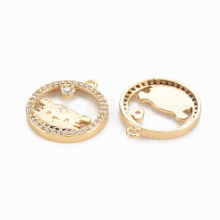 Латунные микропаве прозрачные подвески с фианитом KK-N231-259-NF