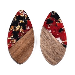 Подвески из прозрачной смолы и ореха&nbsp;RESI-T057-05E