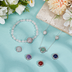 6 шт. 6 стиля латунных многорядных звеньев с натуральным аметистом&nbsp;KK-BC0015-17A