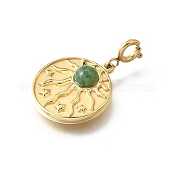 Подвеска-солнце из африканского нефрита 304 из нержавеющей стали с паве&nbsp;STAS-H202-25G