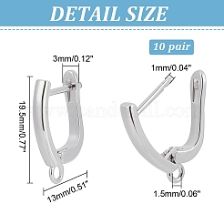 Латунные серьги-кольца с застежкой сзади ZIRC-F052-29P