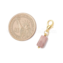 7шт колонна натуральный родонит и канадский нефрит и аквамарин и аметист и апатит и лазурит и лабрадорит подвесные украшения HJEW-JM03745-02