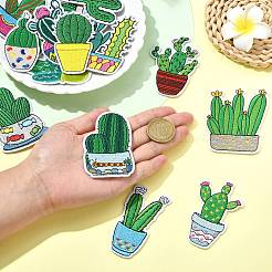 15 шт. 15 стили нашивок на одежду из полиэстера с изображением кактуса&nbsp;PATC-CJ0001-04