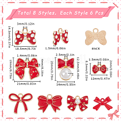 48шт 8 стиля подвески из сплава с эмалью&nbsp;ENAM-SC0005-89