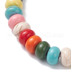 Браслеты с подвесками из синтетических бирюзовых бусин BJEW-JB12496