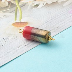 Половина гальваники непрозрачные стеклянные бусины звенья соединители PALLOY-JF00818-02