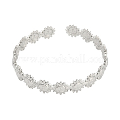 Браслеты-манжеты Sun 304 из нержавеющей стали с открытыми звеньями для женщин&nbsp;BJEW-A150-01P