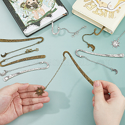 8 шт. 8 стиля закладок в тибетском стиле&nbsp;AJEW-FH00031