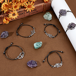 6шт 2 стиля браслетов из вощеного полиэфирного шнура BJEW-AR00001