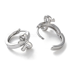 Латунные серьги-кольца с бантом EJEW-C121-05P