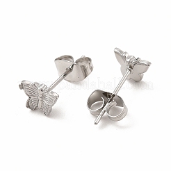 Некорневая нержавеющая сталь 304 серьги-гвоздики в форме бабочек для женщин&nbsp;EJEW-C004-11P
