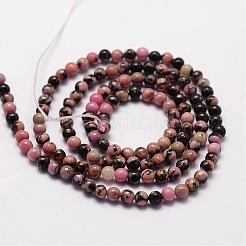 Природные родонит бисер нитей G-N0204-01-3mm