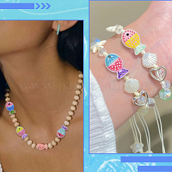 16шт. 8-х цветные стеклянные бусины&nbsp;LAMP-PA0001-38