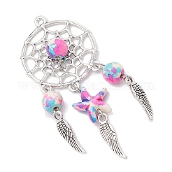 Тканая сетка / паутина с подвесками из перьевого сплава PALLOY-JF03980