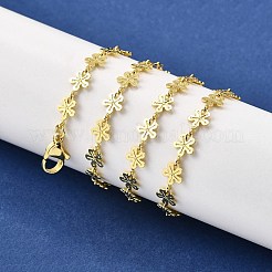 Латунь цветок звено цепи ожерелья&nbsp;NJEW-M108-25G