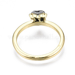 Кольца для пальцев из сплава с фианитом&nbsp;RJEW-T011-35LG-RS