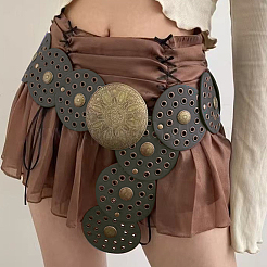 Винтажные полые корсетные ремни из искусственной кожи с дисковыми застежками из сплава&nbsp;AJEW-WH20070-089A