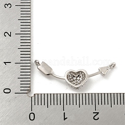 Шармы-соединители из латуни с микропаве из прозрачного кубического циркония&nbsp;LS-KK-H467-02P