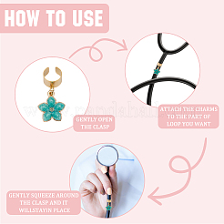 6 шт. 6-х цветный эмалированный сплав стетоскоп подвесные украшения&nbsp;HJEW-SP0001-34