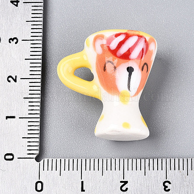 Кружка с медведем из фарфора ручной работы PORC-T133-22A-1