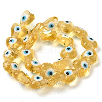 Сердце сглаза Lampwork бисера пряди LAMP-R119-06-1