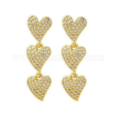 Серьги-гвоздики из циркония EJEW-H158-10G-1