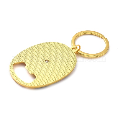 Брелки-открывашки для бутылок в виде футбольного мяча из сплава с цветной эмалью KEYC-I119-07G-1