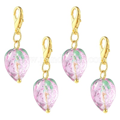 4 шт. подвеска ручной работы в виде клубники HJEW-FS00041-03-1