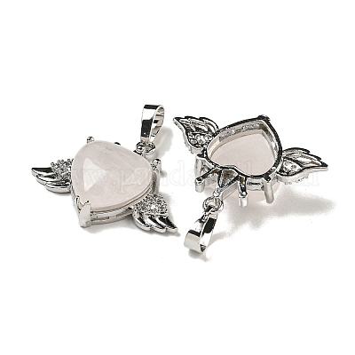 Натуральный кристалл кварца с подвесками из прозрачного кубического циркония G-G133-02P-21-1