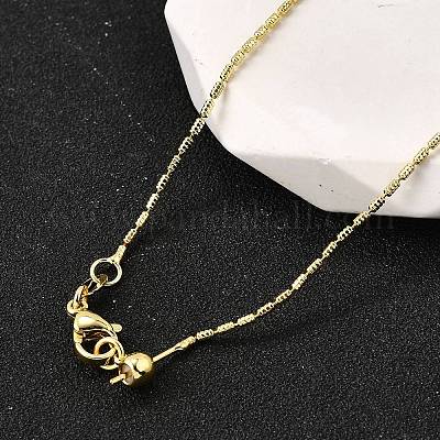 Ожерелья из латунных звеньев-колонн толщиной 1 мм NJEW-M108-14G-1