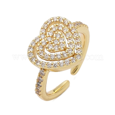 Манжеты из латуни с микро паве кубический цирконий для женщин RJEW-F182-05G-1