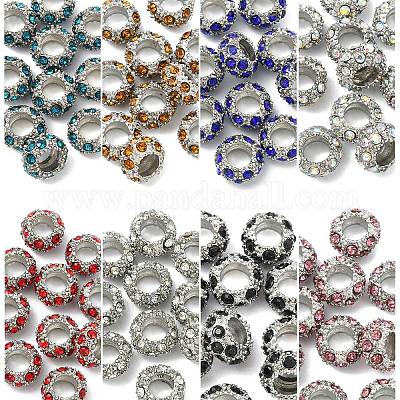 10 шт. европейские бусины из сплава со стразами CPDL-YW0001-02A-1