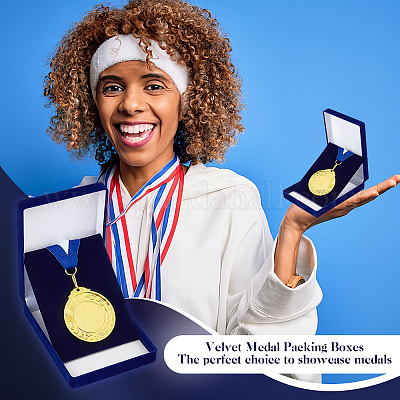 Бархатные коробки для упаковки медалей CON-WH0086-182B-1