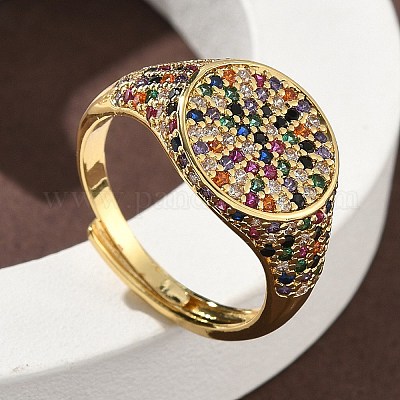 Манжеты из латуни с микро паве кубический цирконий для женщин RJEW-A069-13G-01-1