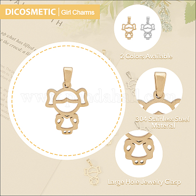 20 шт. подвески из нержавеющей стали 304 двух цветов STAS-DC0013-40-1