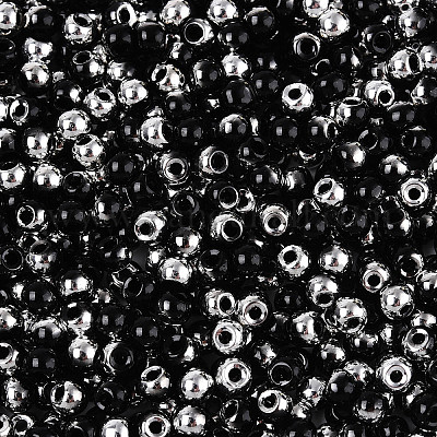 6/0 полупокрытая стеклянная бусина SEED-N008-04B-1