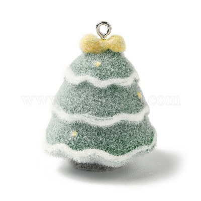 Рождественские подвески из непрозрачной смолы с эффектом флокирования FIND-A058-01C-1