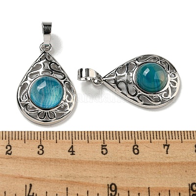 Подвески с натуральным полосчатым агатом и дейдом G-Q158-05P-31-1