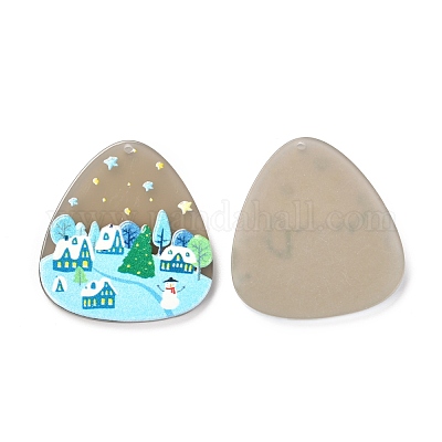 Подвески из смолы с рисунком 3d с рождественской тематикой RESI-I036-04-1