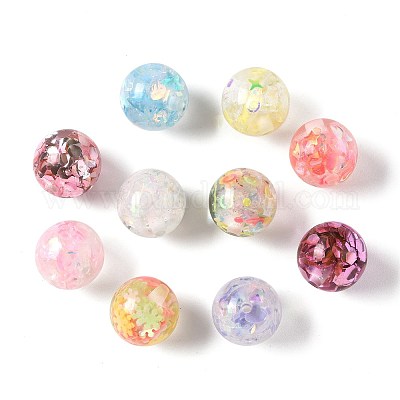 10 шт. 10-х цветная прозрачная смола с пайетками RESI-FS0002-25-1