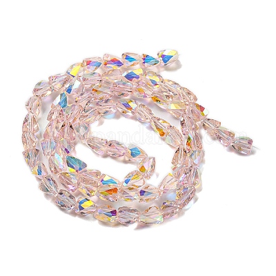 Прозрачные стеклянные бусины гальваническим пряди GLAA-G116-03A-AB01-1