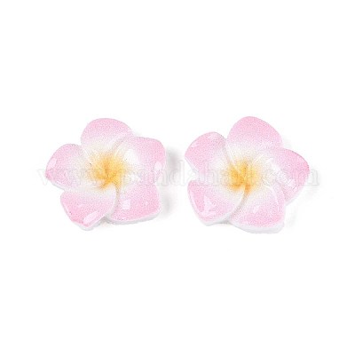 Кабошоны из непрозрачной смолы в виде цветка плюмерии CRES-T025-30C-02-1